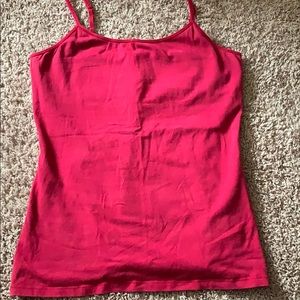 Dark red shelf bra cami